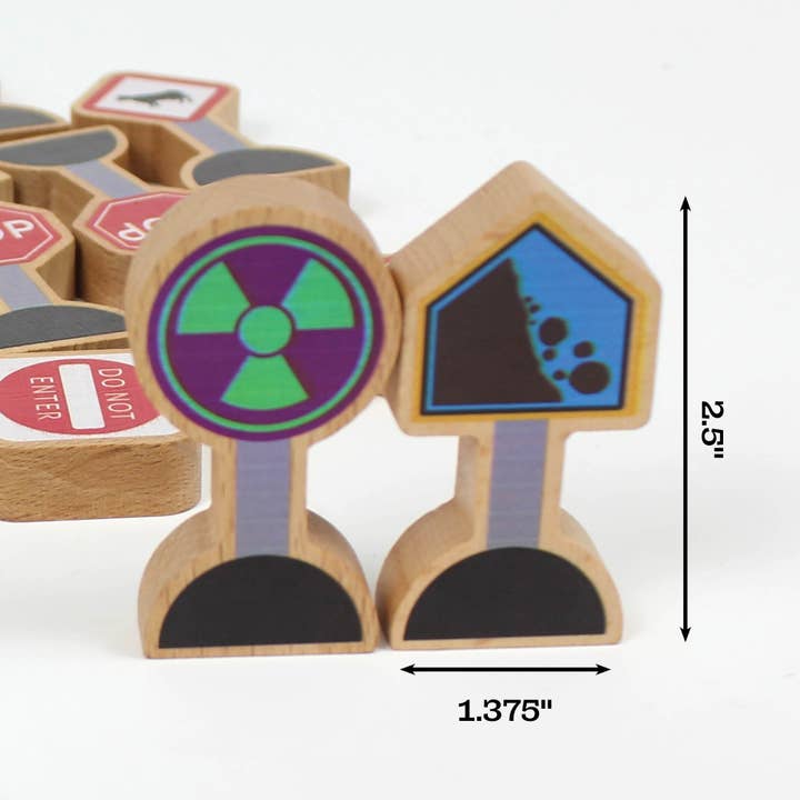 Twinkle Toys LLC - Wholesale Houten speelgoed - Kinderen - 15 stuks - Houten verkeersborden - Zany Trains4