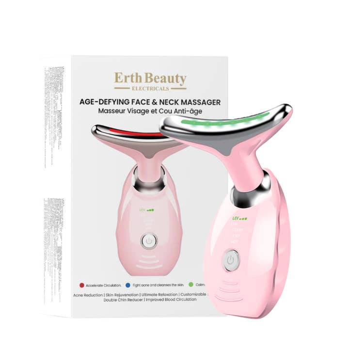 Eclat Cosmetic Ltd – wholesale Electronic skincare device – AGE -DEFYING FACE AND NECK MASSAGER PINK2