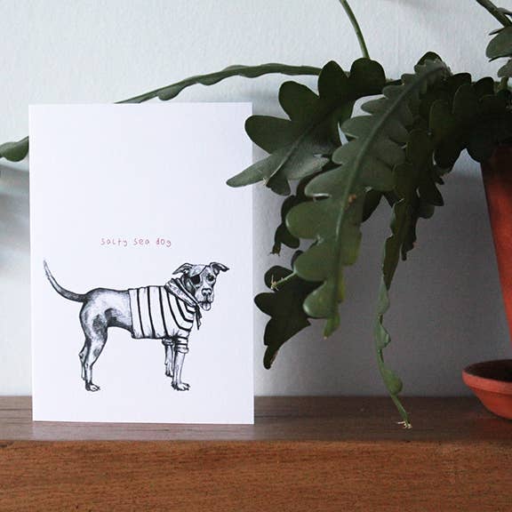 Salty Sea Dog Greeting Card for wholesale by Strange Goods
