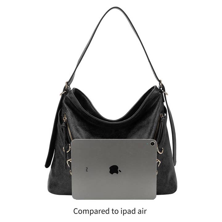 Melie Bianco - Wholesale Shoulder Bag - Women's - Sloane Espresso Recycled Vegan Shoulder Bag5