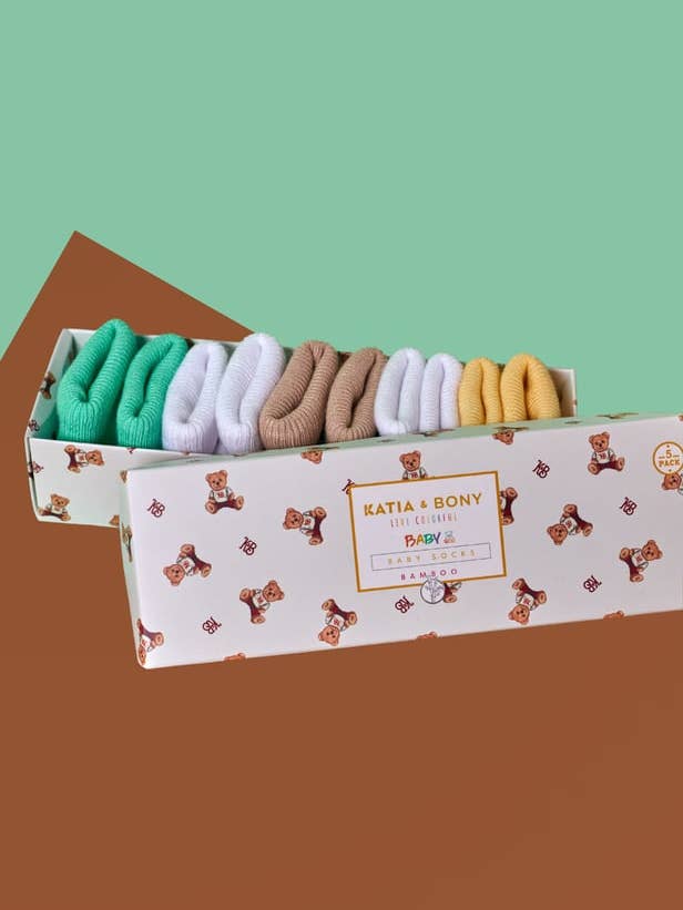 Baby Weiße Boxersocken Bambus 5er-Pack für den Großhandel von Elly+Lune