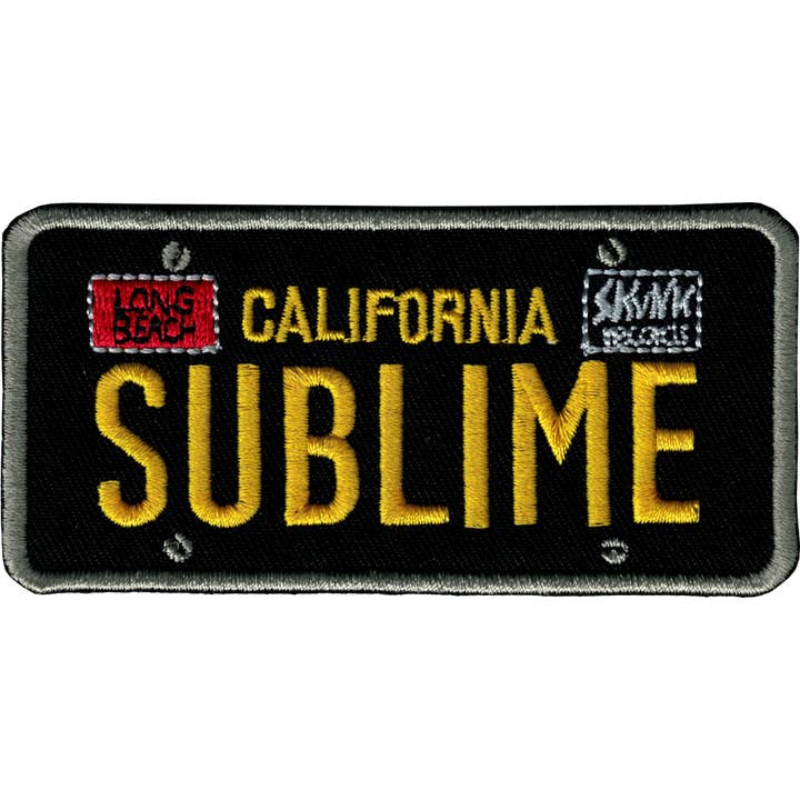 Patch - Sublime - Californië kentekenplaat logo - 4" voor wholesale door Square Deal Recordings & Supplies