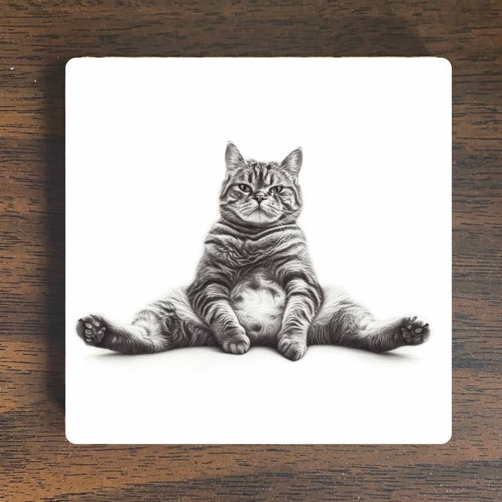 Fat Cat Art Magnet for wholesale by Zen and Meow