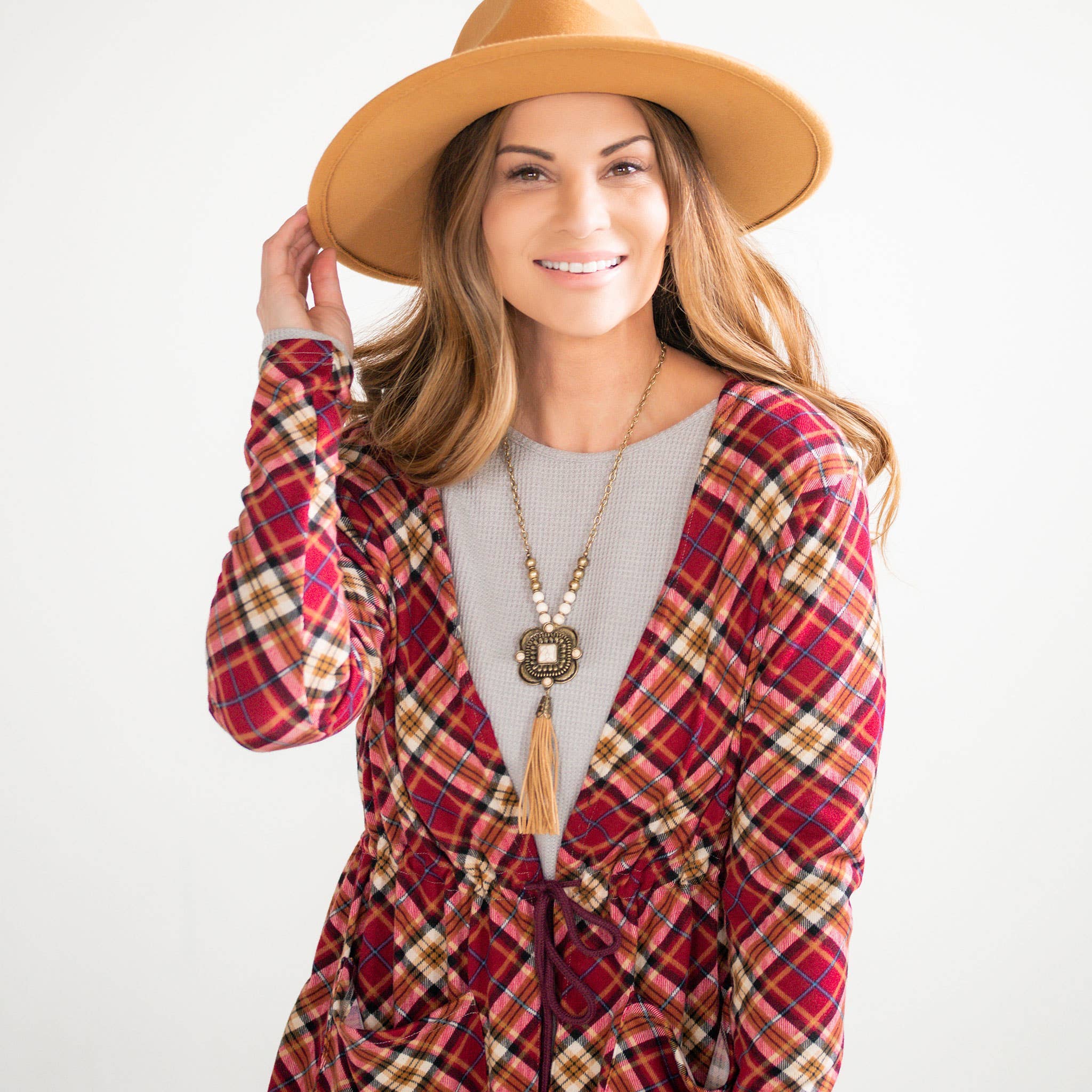 Elsie & Zoey - Vente Cardigan – femme - Soldes - Cardigan asymétrique en jersey Kate à nouer sur le devant12