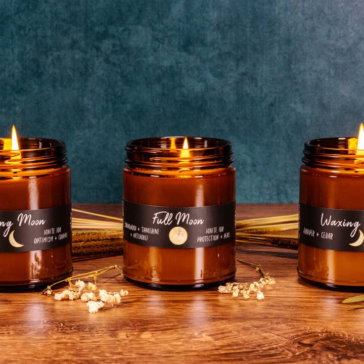 Soy Much Brighter Candle Co. - Wholesale Jar/Filled Candle - Waxing Moon Candle // Moon Phase Candle // Soy Wax Candle