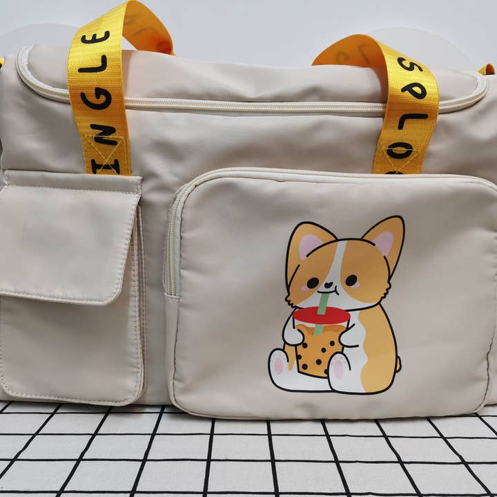 Single Sploot - Wholesale Weekender Bag - Women's - Boba Corgi Duffle Bag0