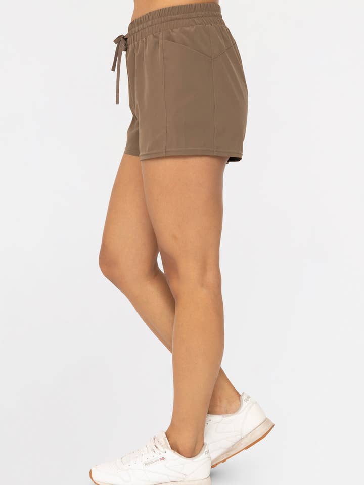 Mono B - Wholesale Athletic Shorts - Women's - Drawstring Pocket Athleisure Shorts