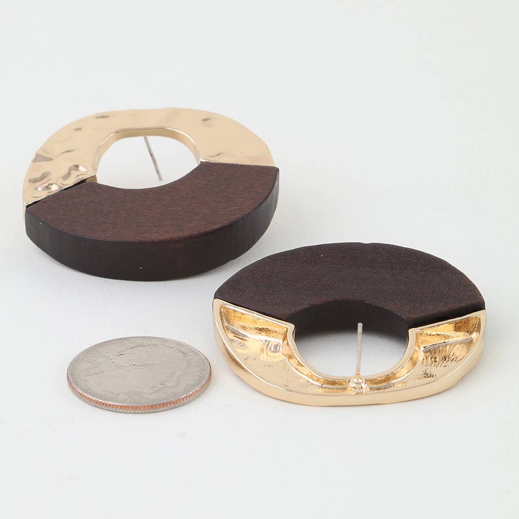 3AM BY H&D ACCESSORIES - Wholesale Dangle Earrings - Two Toned Modern Loop Earrings2