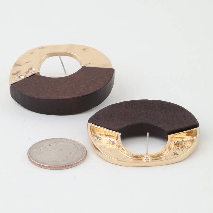 3AM BY H&D ACCESSORIES - Wholesale Dangle Earrings - Two Toned Modern Loop Earrings2