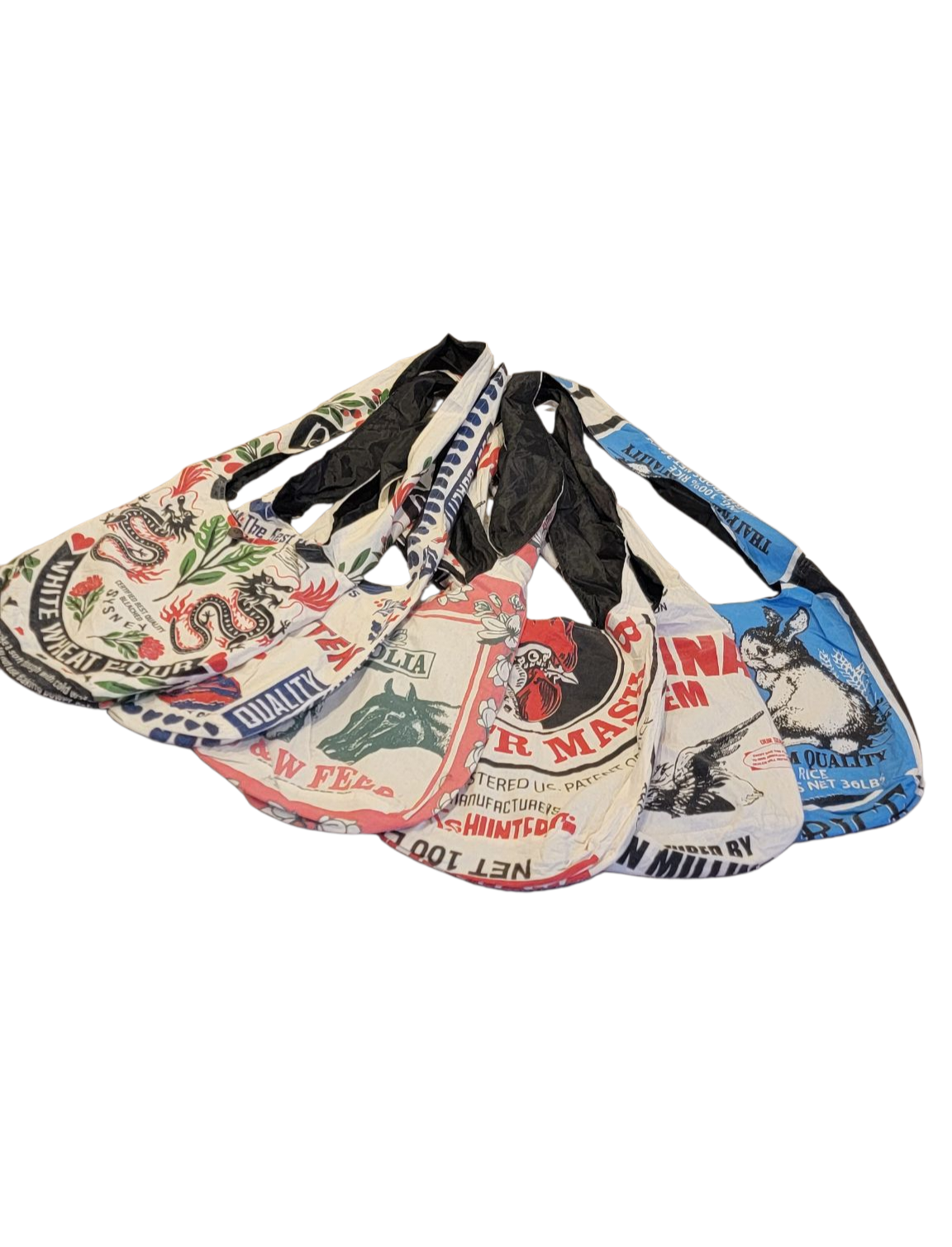 Evergreen Guardian Imports - Wholesale Tote Bag - Women's - BA773 Reproduction of Flour Sack Vintage Cotton Lama Bag 12