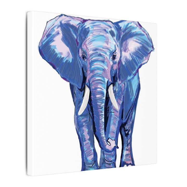 Blue Cava - Wholesale Art Print - Blue and Pink Elephant Canvas Art - Colorful Elephant Wall Décor45