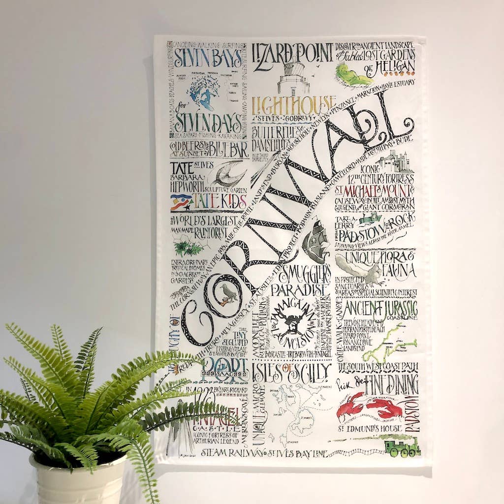 Inklings Art - Wholesale Tea Towel - UK made Cornwall tea towels in 100% cotton1