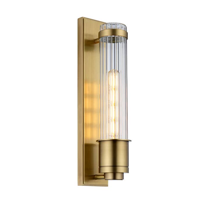 Wellington 1 Light Bath Light in Aged Brass for wholesale by Lucas McKearn