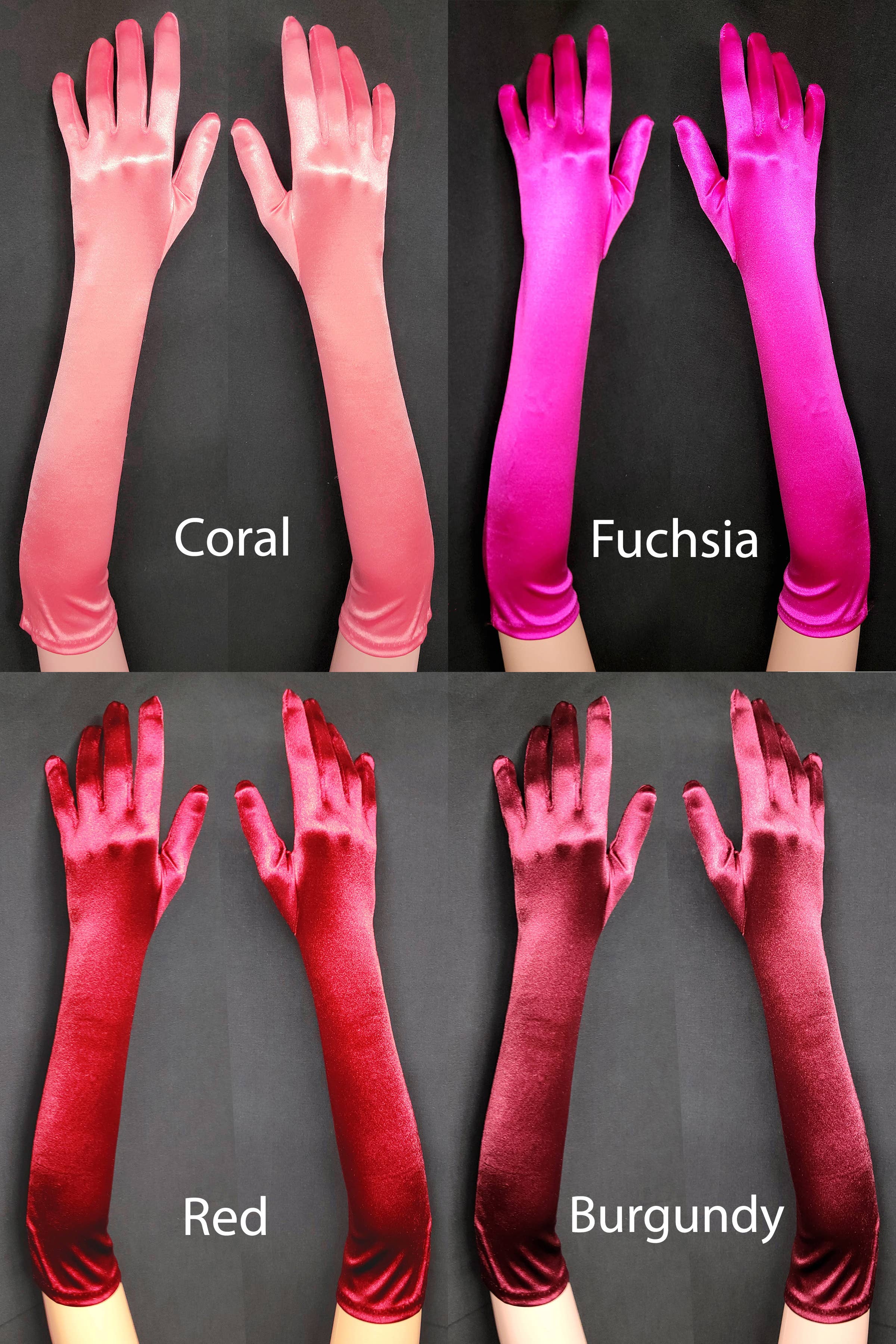 Chicas – wholesale Gloves – Women's – Pair of Elbow Length Satin Evening Gloves G72812BL9