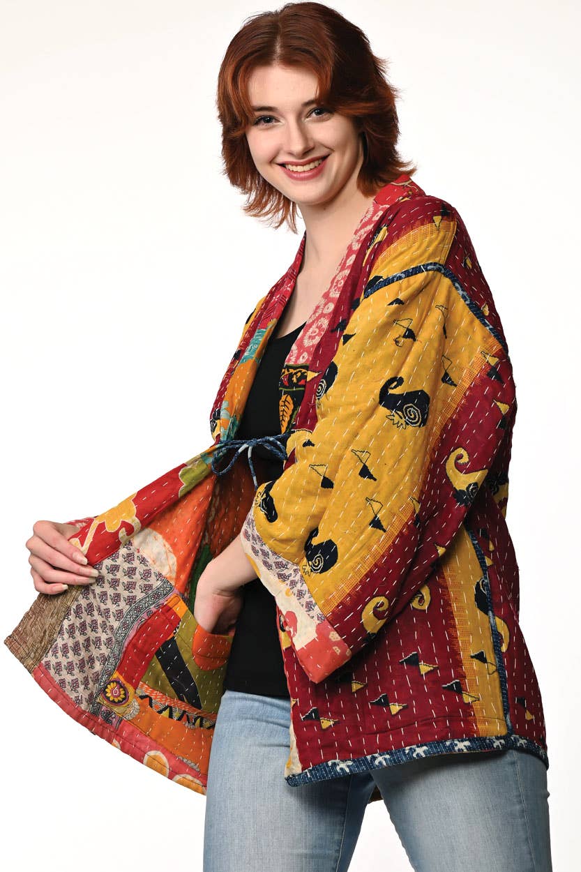 Sevya Handmade - Vendita all'ingrosso Kimono - Donna - Giacca Kimono Kantha reversibile in cotone8