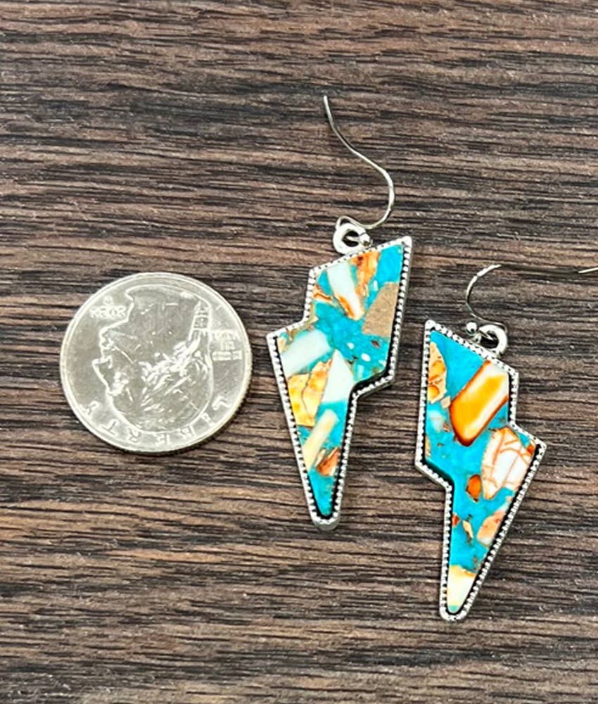 ISAC Trading Inc – wholesale Dangle earrings – 724380, Bolt Gemstone Earrings1