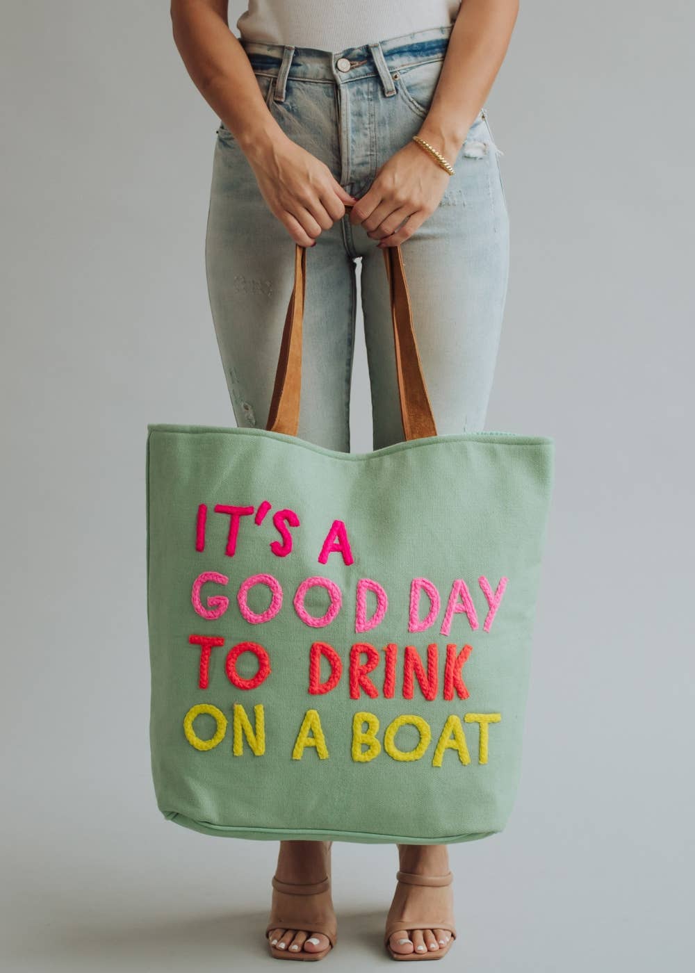 Panache Apparel Co. - Wholesale Tote Bag - Women's - Mint Drink On A Boat Tote1