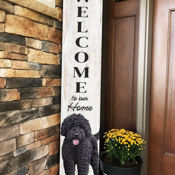Labradoodle, black Welcome sign for wholesale by E&S Pets