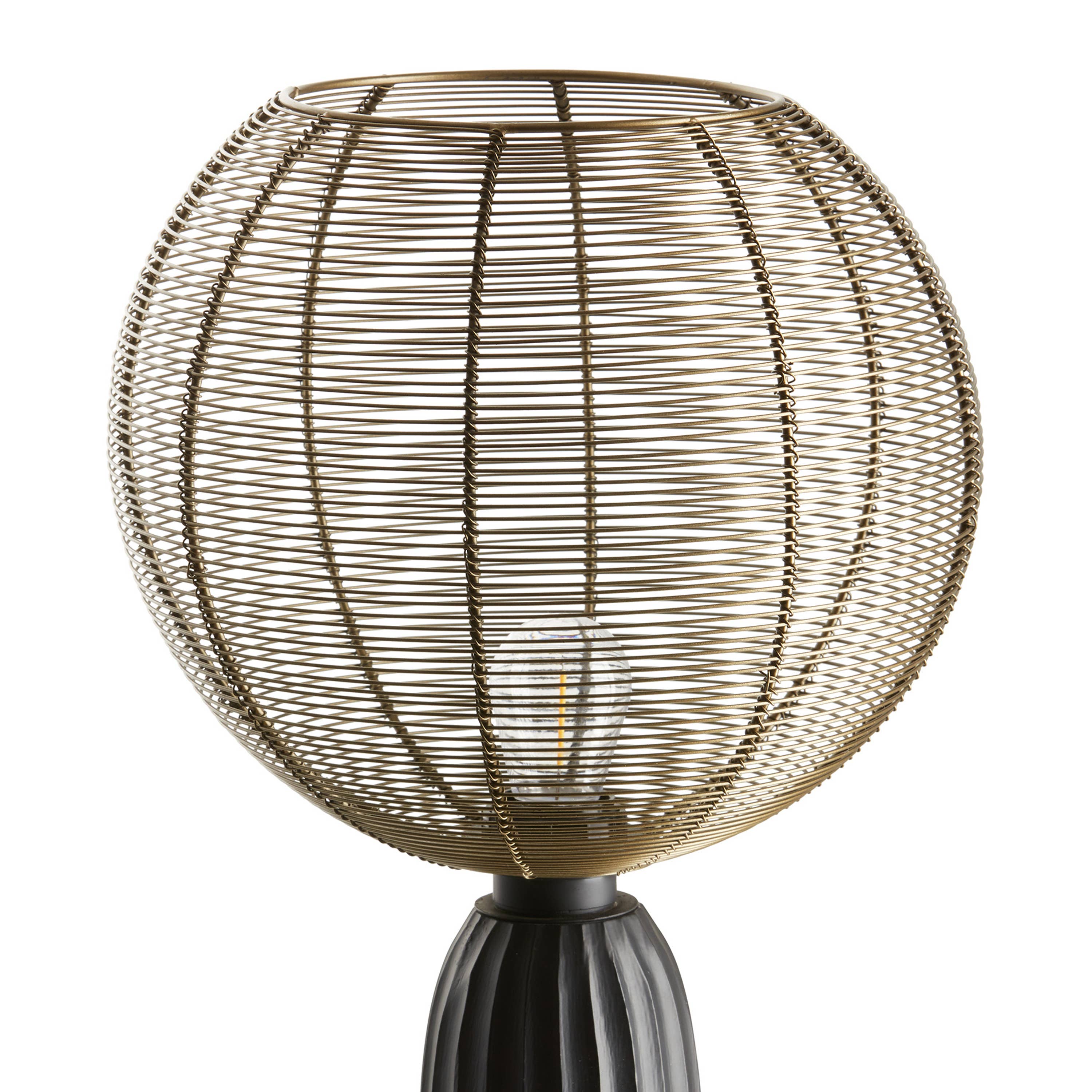 River of Goods - Wholesale Accent/Desk Lamp - 18.5"H Woven Brass Tone Wire Globe Shade Pillar Table Lamp8