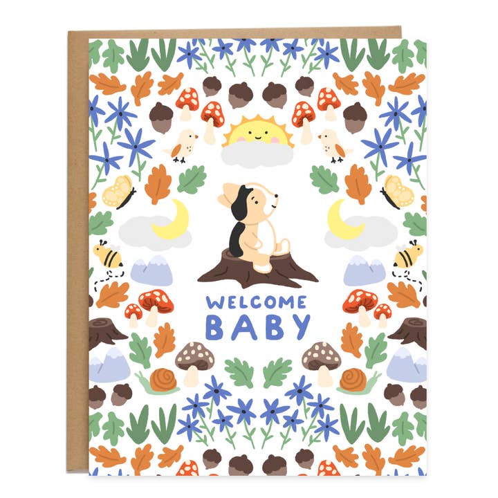 Welcome Baby Woodlands Card for wholesale by Tiffbits