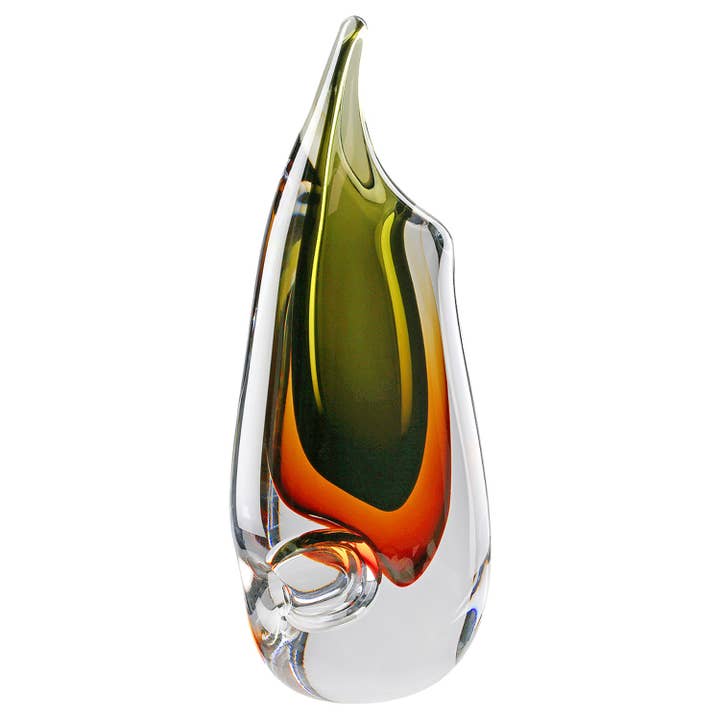 “Finesse” vase brown, green, clear H.30 cm for wholesale on Faire3
