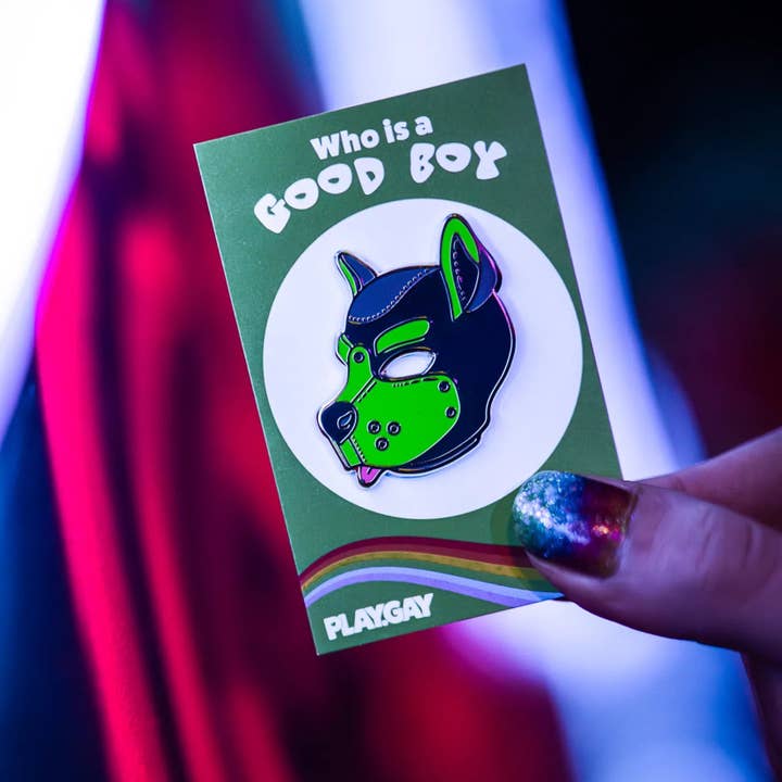 Máscara de Cachorro (Verde) – Pin de Esmalte para venta al por mayor de Play.Gay