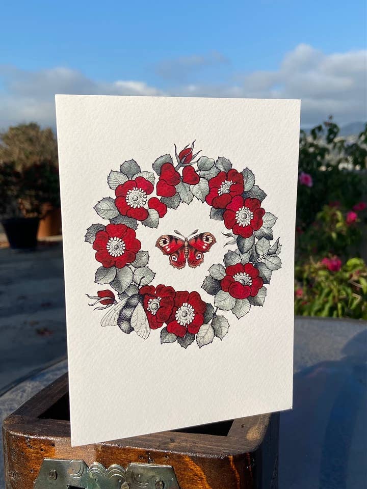 Tarjeta Rose Wreath para venta al por mayor de LAET Greeting Cards