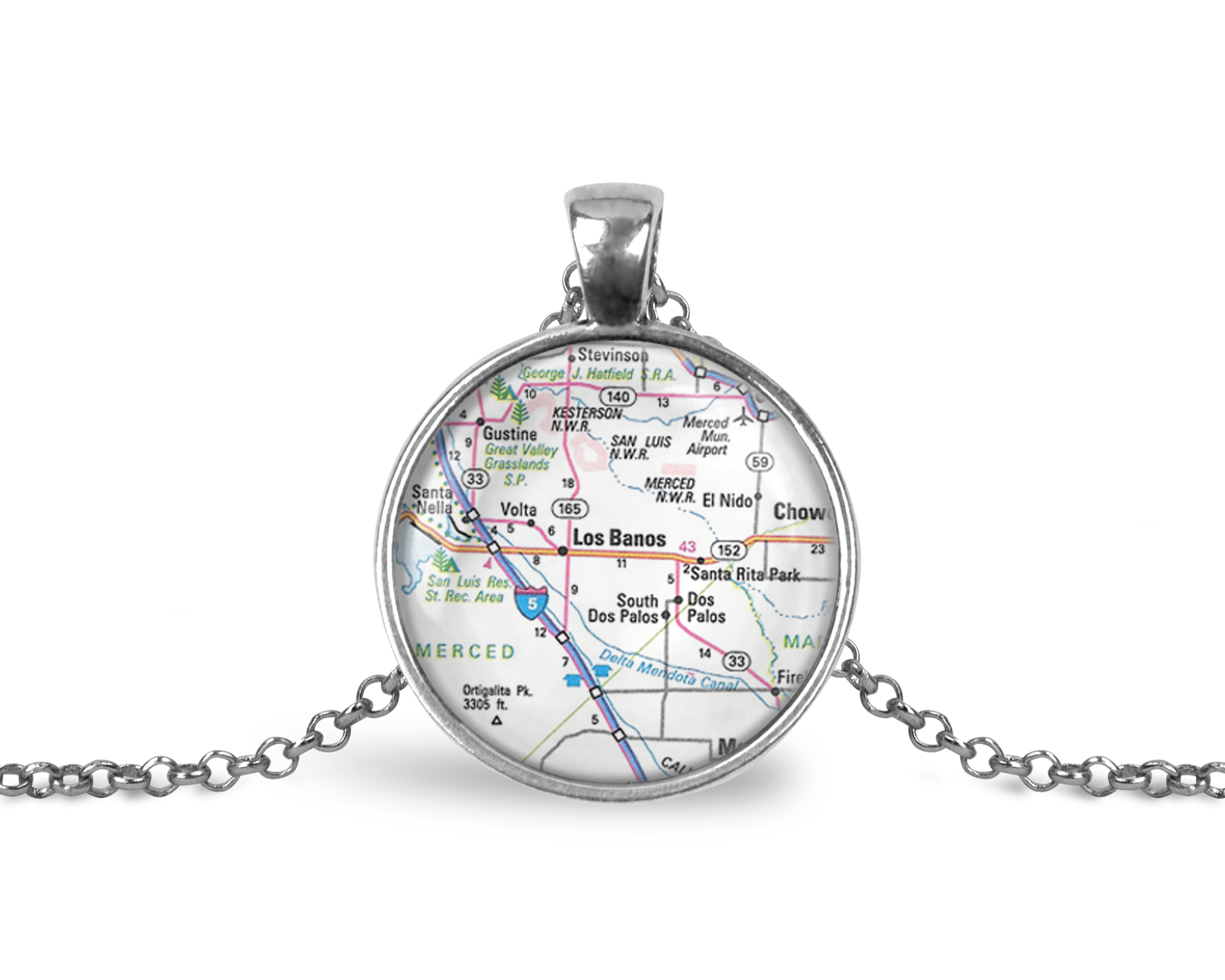 Whimsy Spirit Shop - Wholesale Pendant/Charm Necklace - Custom Map Necklace - U.S. City of your choice1