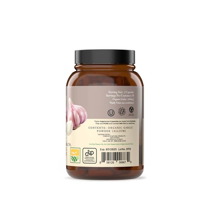 Complete Natural Products - Wholesale Oral Supplement/Vitamin - Organic Garlic Capsules