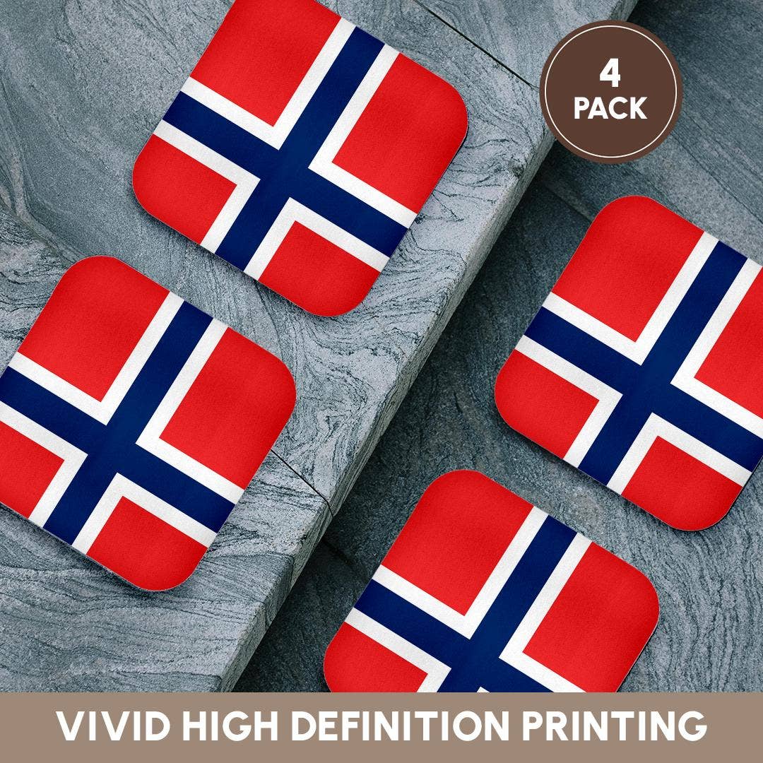 3dRose - Venta al por mayor Posavasos - 3dRose, Bandera de Noruega - Cruz nórdica escandinava roja azul blanca noruega - País del mundo de Escandinavia, Posavasos12