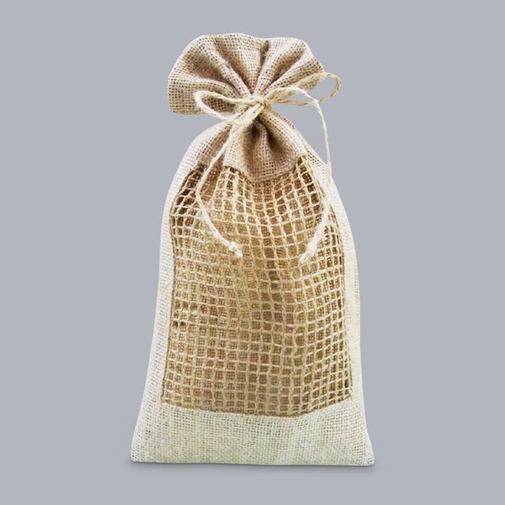 Pochette à cordon en jute pour la vente par Kudrati LLC