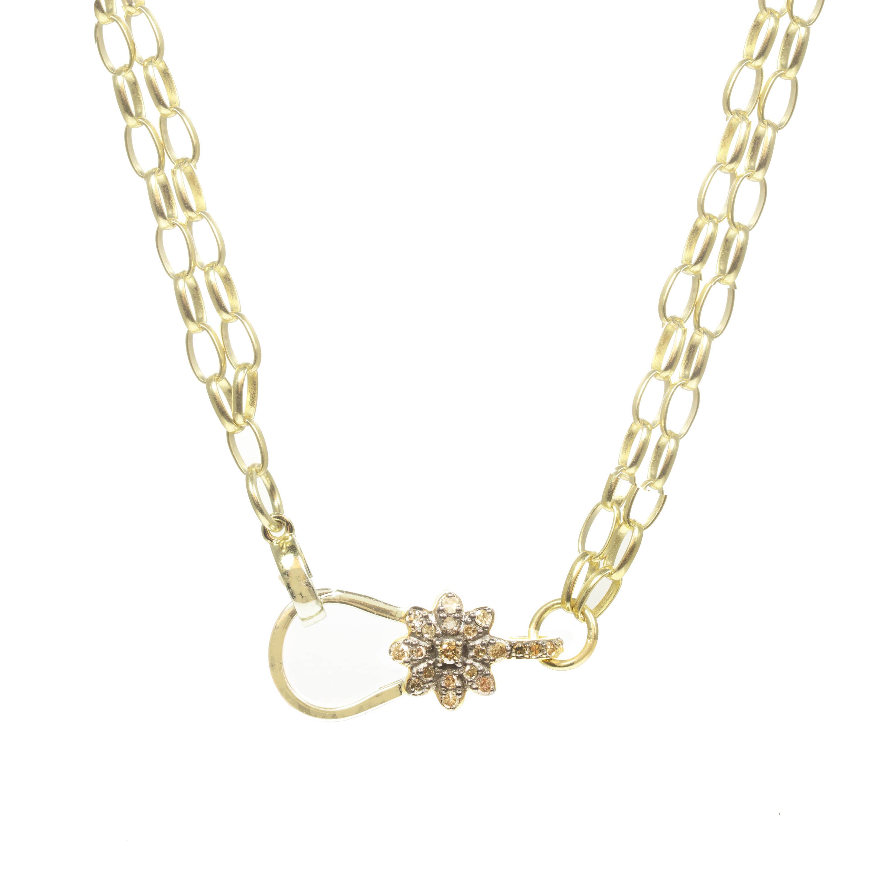 Rachel Reinhardt - Wholesale Choker/Collar - Champagne Diamond Carabiner Lock Necklace0