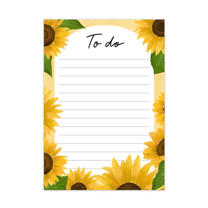 Notepad A6 plans - sunflowers - To Do for wholesale by Muchable