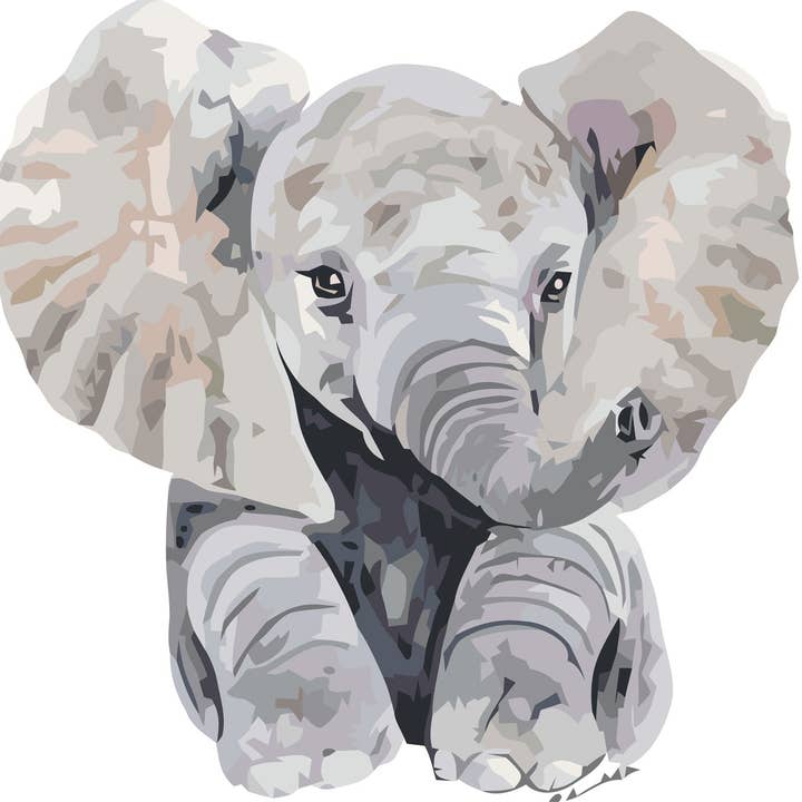 Dulce bebé elefante para venta al por mayor de Paint Your Numbers