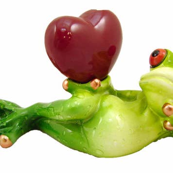 Green Frog w/ Heart 6" for wholesale by Sea Creations