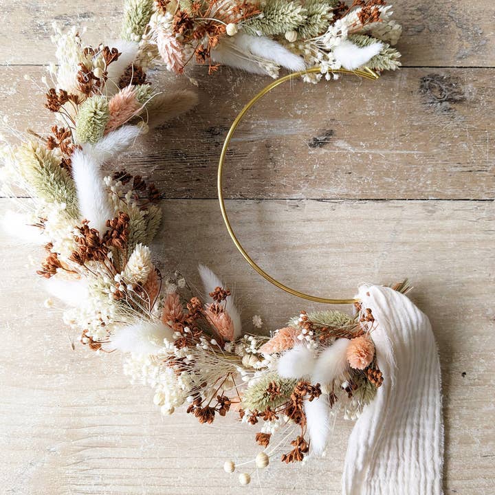 Maison Oline - Wholesale Ornament - HUGO | Crescent Moon Flower Wall Wreath