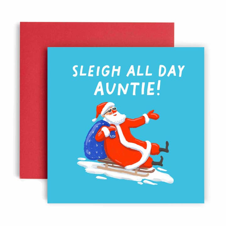 Sleigh All Day Fun Happy Christmas Card for wholesale by Huxters