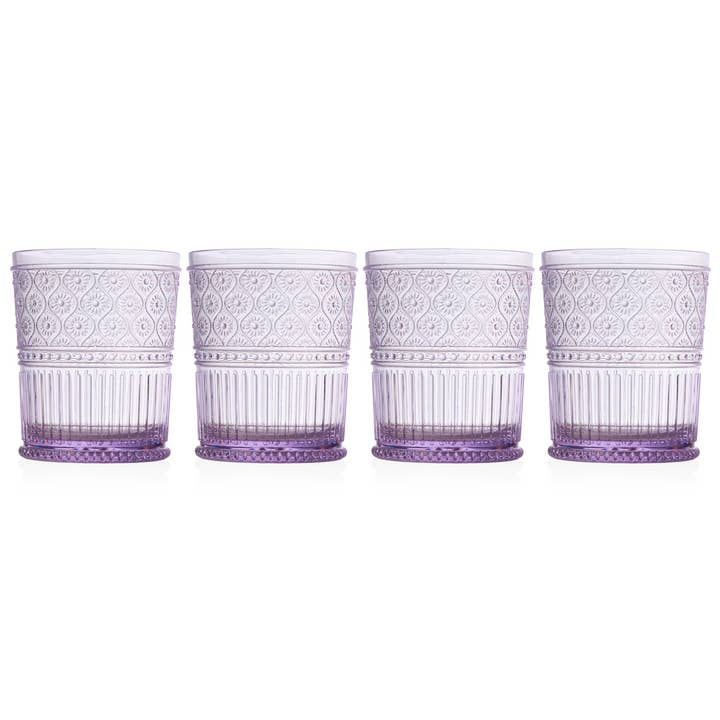 Claro Lavender Acrylic Double Old Fashion, Set of 4 for wholesale by Godinger