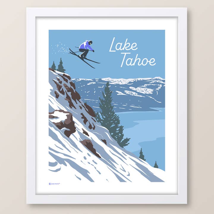 Lake Tahoe Snow Jump Print for wholesale by Bozz Prints