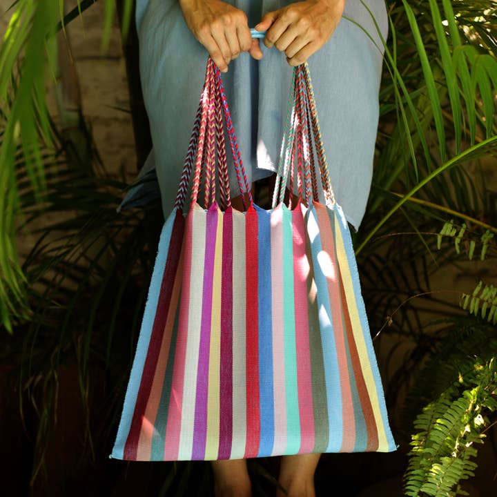 LUZ Collection - Wholesale Tote Bag - Women's - NEW! Las Rayas Tote Hand Woven in Chiapas - Nubes