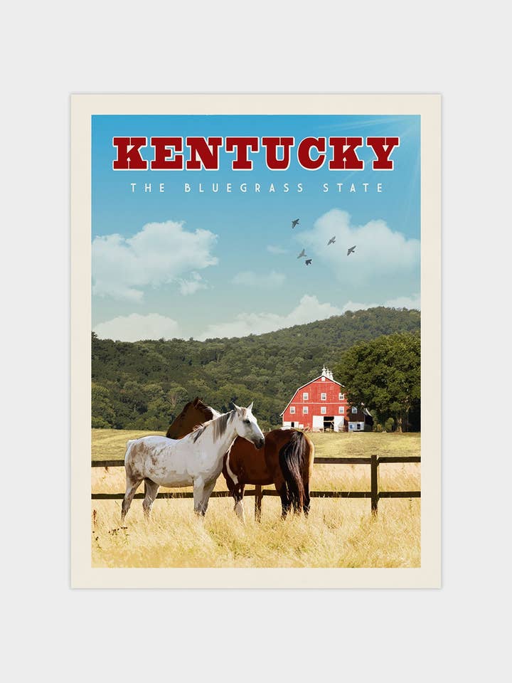 Kentucky - Imprimé de voyage vintage pour la vente par Vintaprints