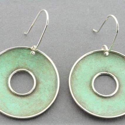 Silver & Patina Circle Earring for wholesale by Makers & Providers