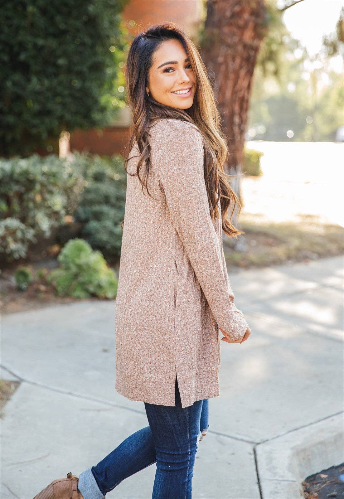 Tickled Teal - Vente Tunique – femme - Tunique à manches longues avec poche et ourlet fendu - Haut en azalée1