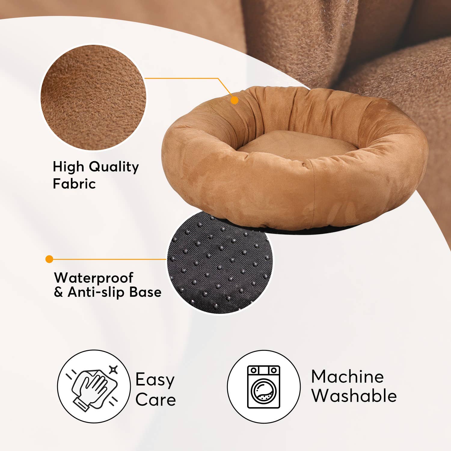 Kasentex - Wholesale Pet Bed - Dog - Dog Bed Round Soft Cushion Donut Shape3