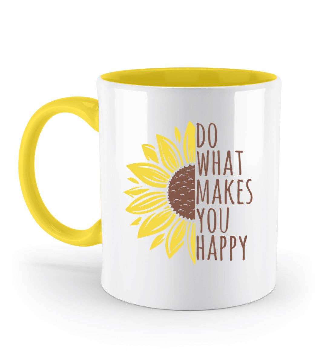 Yellow Do what makes you happy - mug for wholesale on Faire1