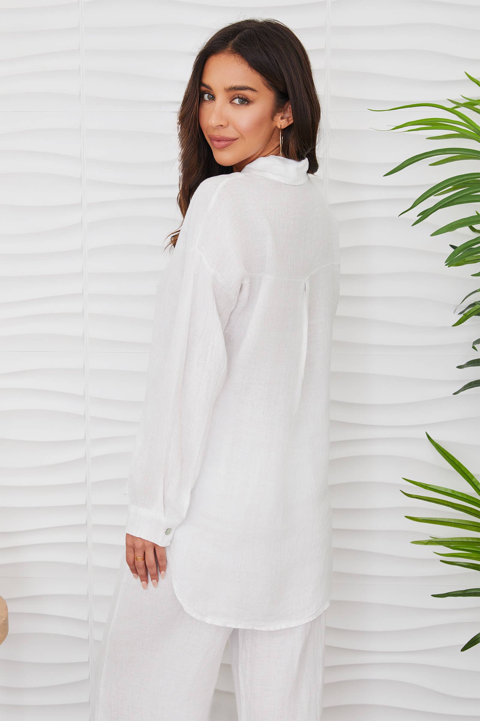 MILIO MILANO - Wholesale Button Down Shirt - Women's - LINEN LONG SLEEVE HI-LO BUTTON DOWN TOP (707015B-LONGSLV)14