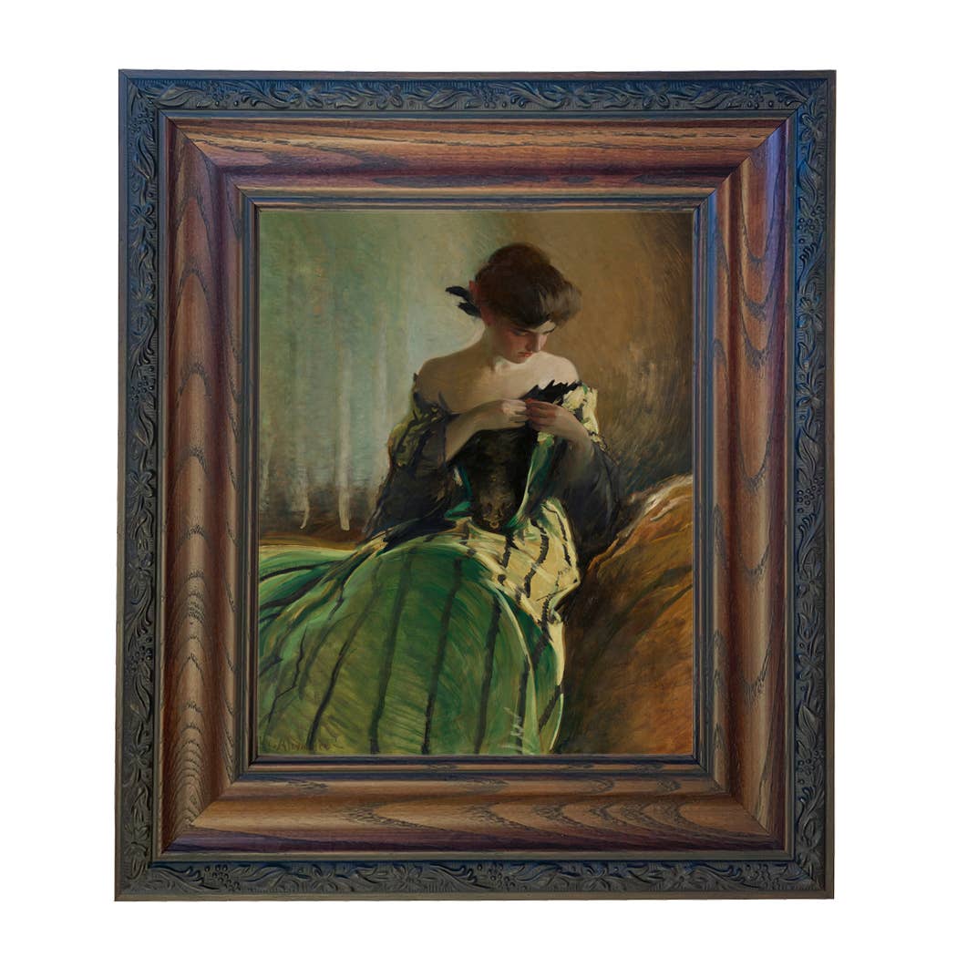 Madison Bay Co. - Historical Home Decor Reproductions - Vendita all'ingrosso Stampa artistica - Stampa su Tela Vintage di Donna in Abito Nero e Verde58