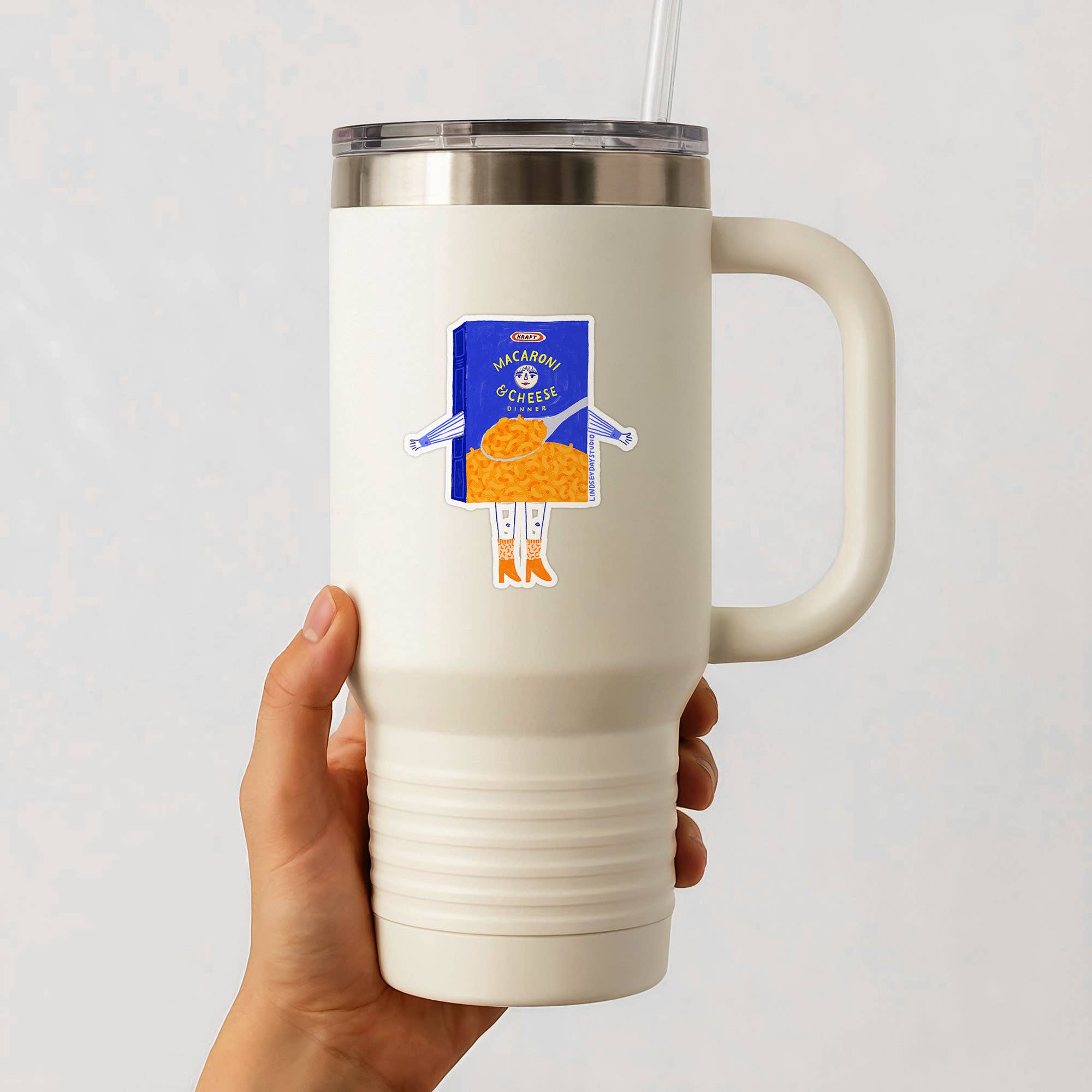 Lindsey Day Studio - Vente Autocollant - Autocollant Maggie Mac N' Cheese, Autocollant drôle, Autocollant alimentaire3