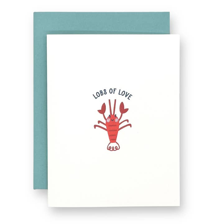 LOBS OF LOVE - Hand Glittered Greeting Card for wholesale by Seaside + Sunshine Greetings