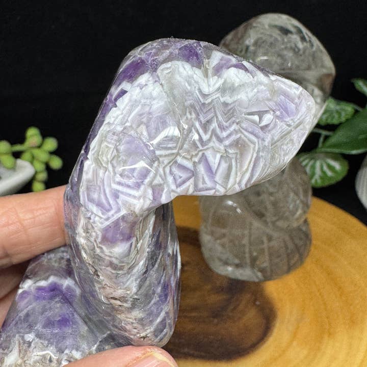 The 7 Directions - Wholesale Spiritual Stone/Crystal - 2 pc Snake Cobra bundle amethyst lodolite G78917